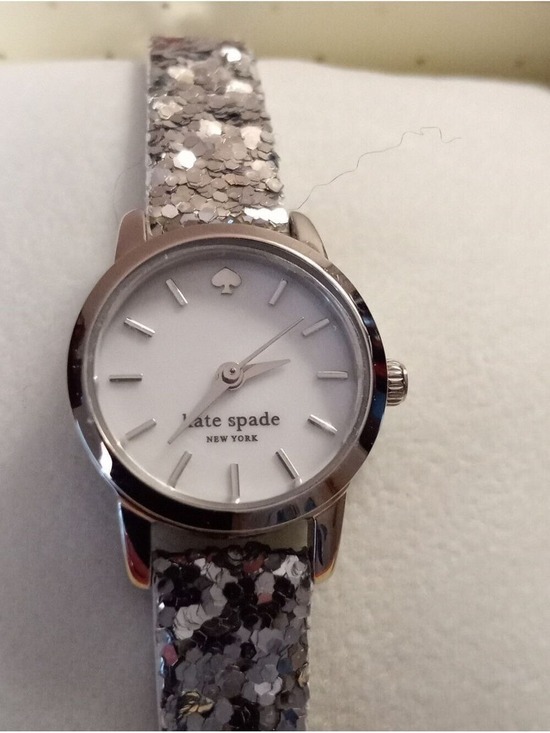 kate spade Jewelry - Kate Spade Silver Glitter Tiny Metro Watch